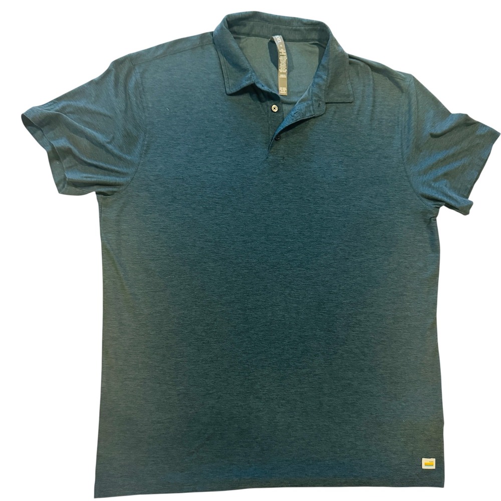 Vuori Strato Tech Polo Mens XL Heather Indigo Blue Short Sleeve Shirt V188